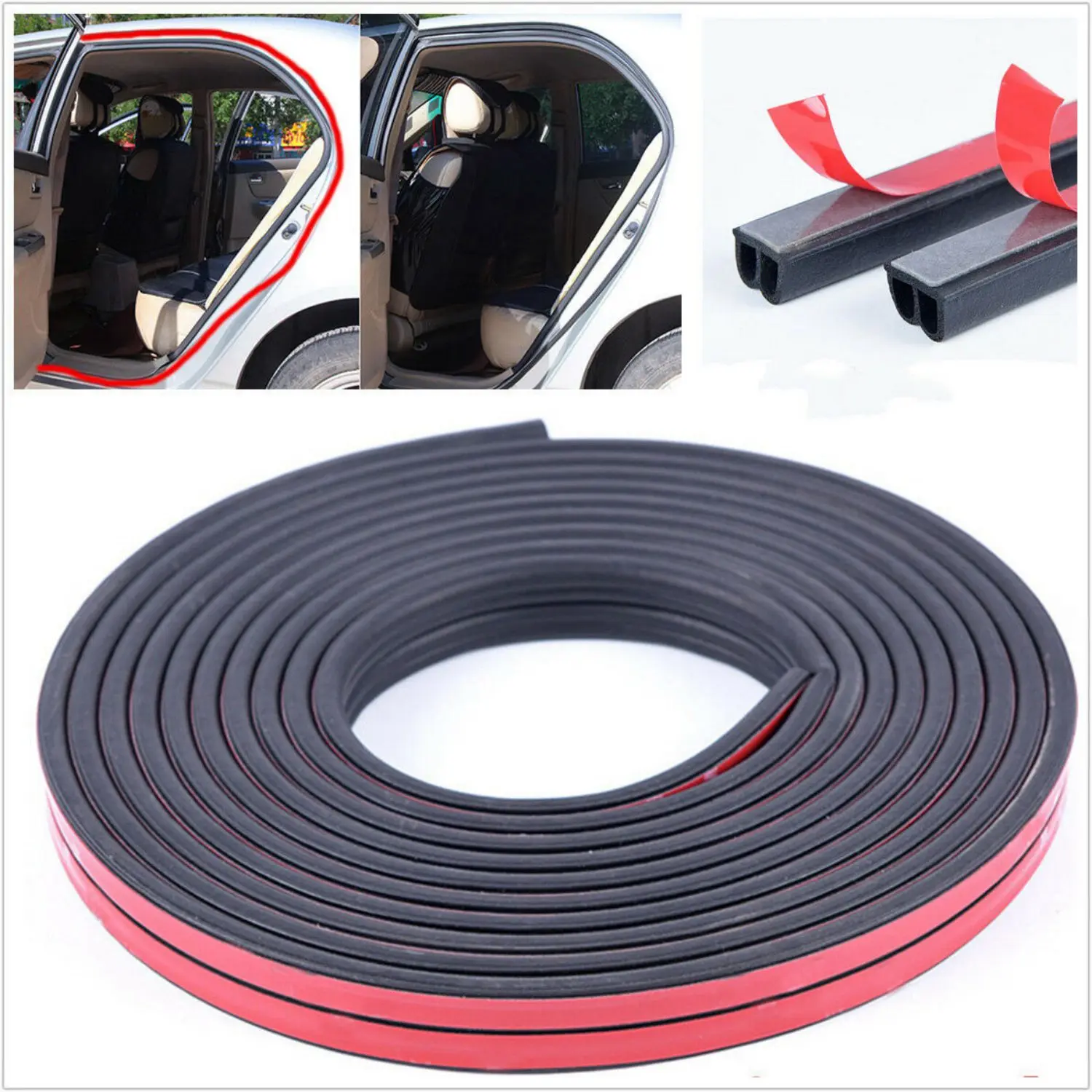 Leading-Edge-Universal 5M B Type Car Door Edge Trim Rubber Seal Strip Anti-Dust Weatherstrip