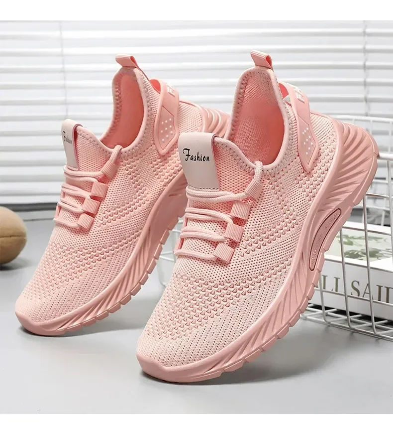 2025, Damenschuhe, Sommer-Damenschuhe, fliegende gewebte Freizeitschuhe, bequeme, atmungsaktive Damen-Turnschuhe
