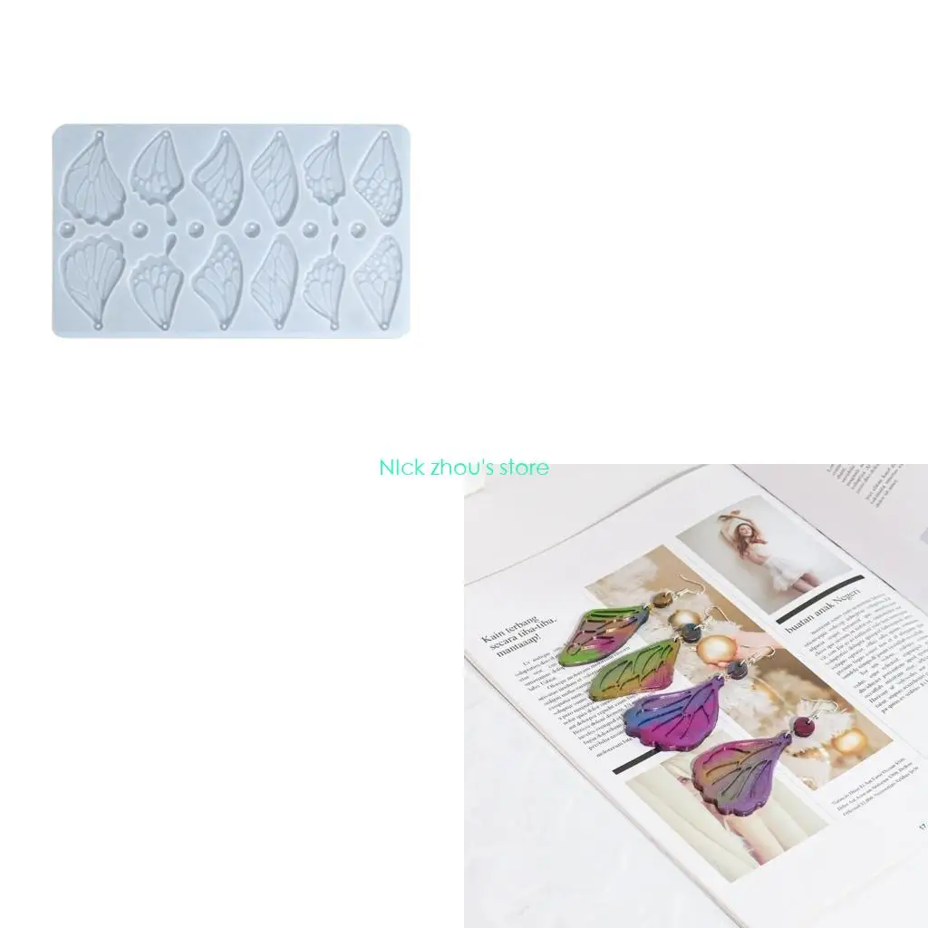 

E15E формы для подвесок в форме крыла бабочки, форма для брелка с отверстием, форма для глины для ювелирных изделий