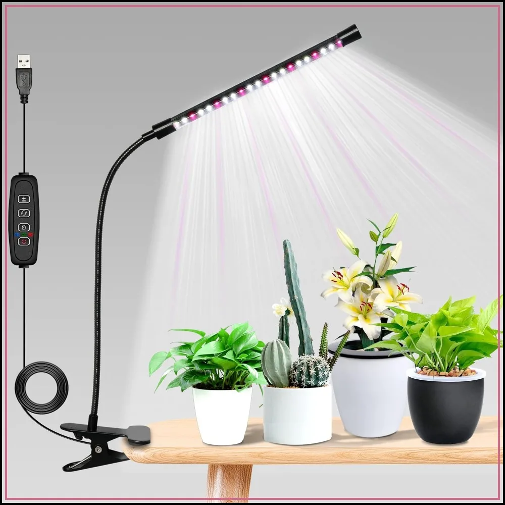 Full Spectrum LED Grow Light, 3 Modes Timer, 1 Tube for Indoor Plants