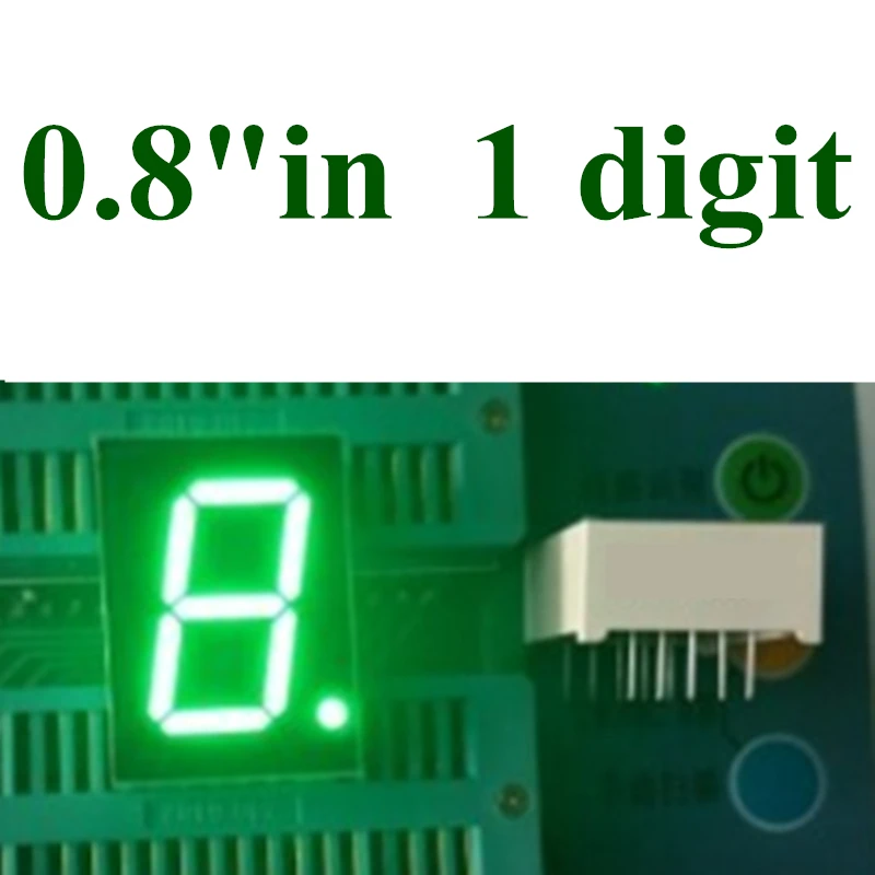 

20PCS 0.8 inches 1 Bit Digital Tube Pure green 7 Segment LED Display 27.7*20*8.5MM Nixie tube Common Cathode