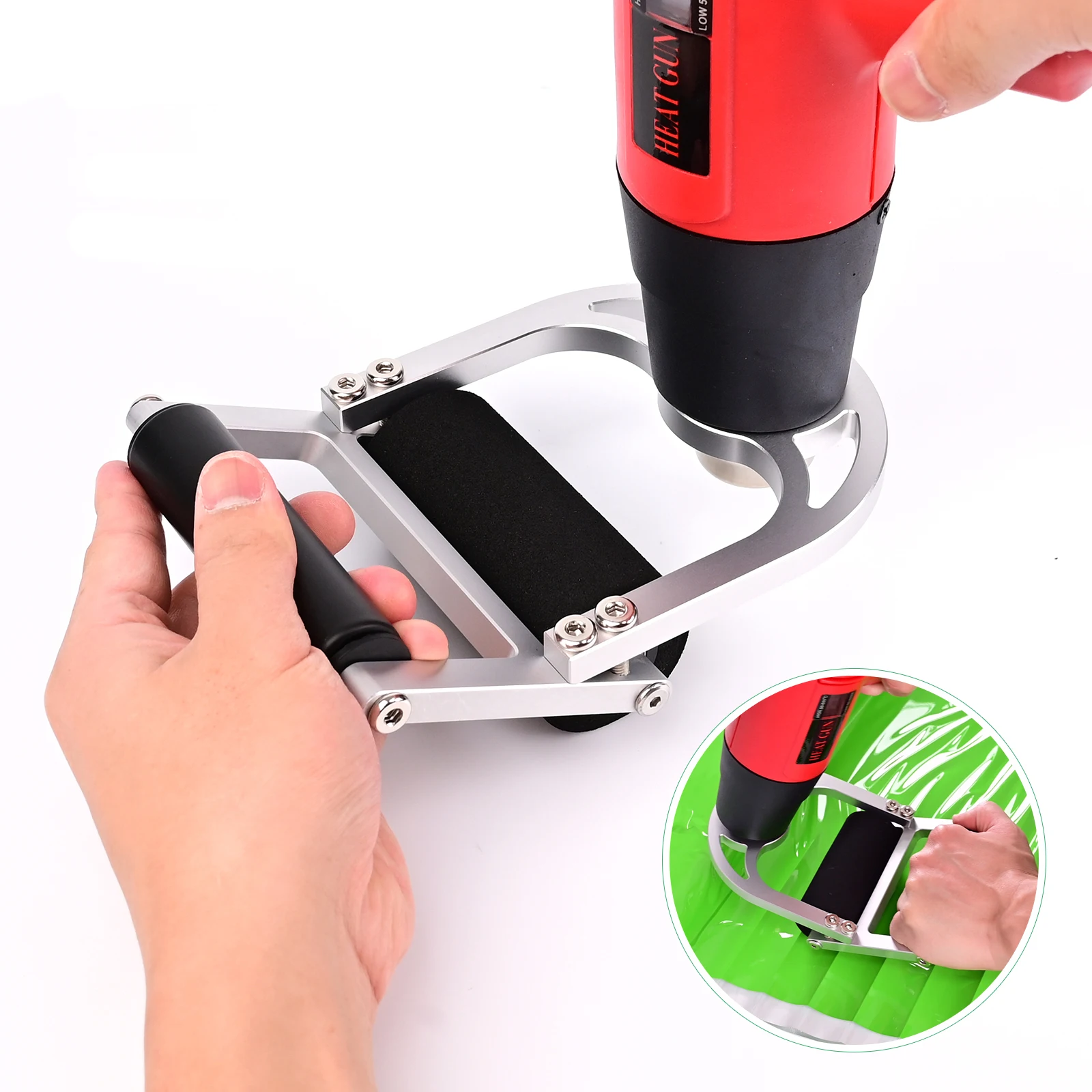 EHDIS Car Vinyl Film Roller Push Wheel Quick Pressing Tool Sponge Roller With Wallpaper Decal Install Surface Smoother Tint Tool