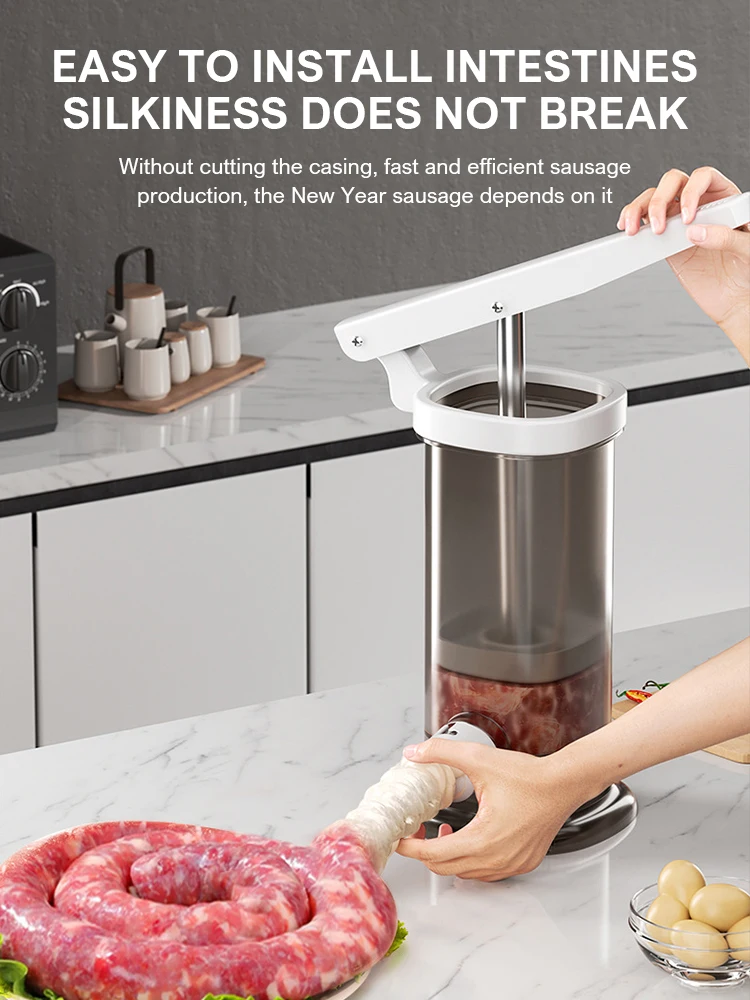Riempitrice per salsicce Macchina per salsicce fatta in casa Riempitrice veloce per carne Riempitrice per salsicce resistente Carne di rifornimento per salsicce di grande capacità