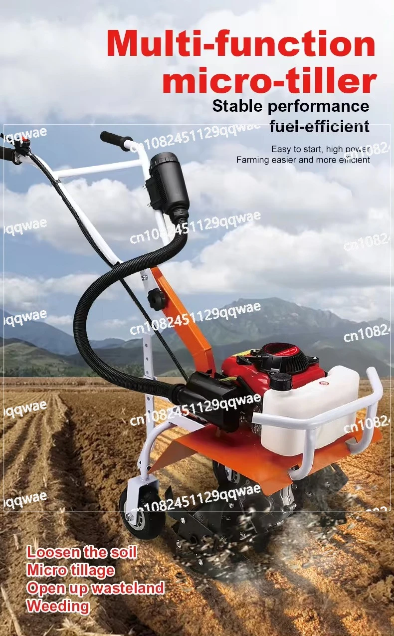 Agricultural multi-function handheld tiller rust removal machine rotary tiller micro tiller