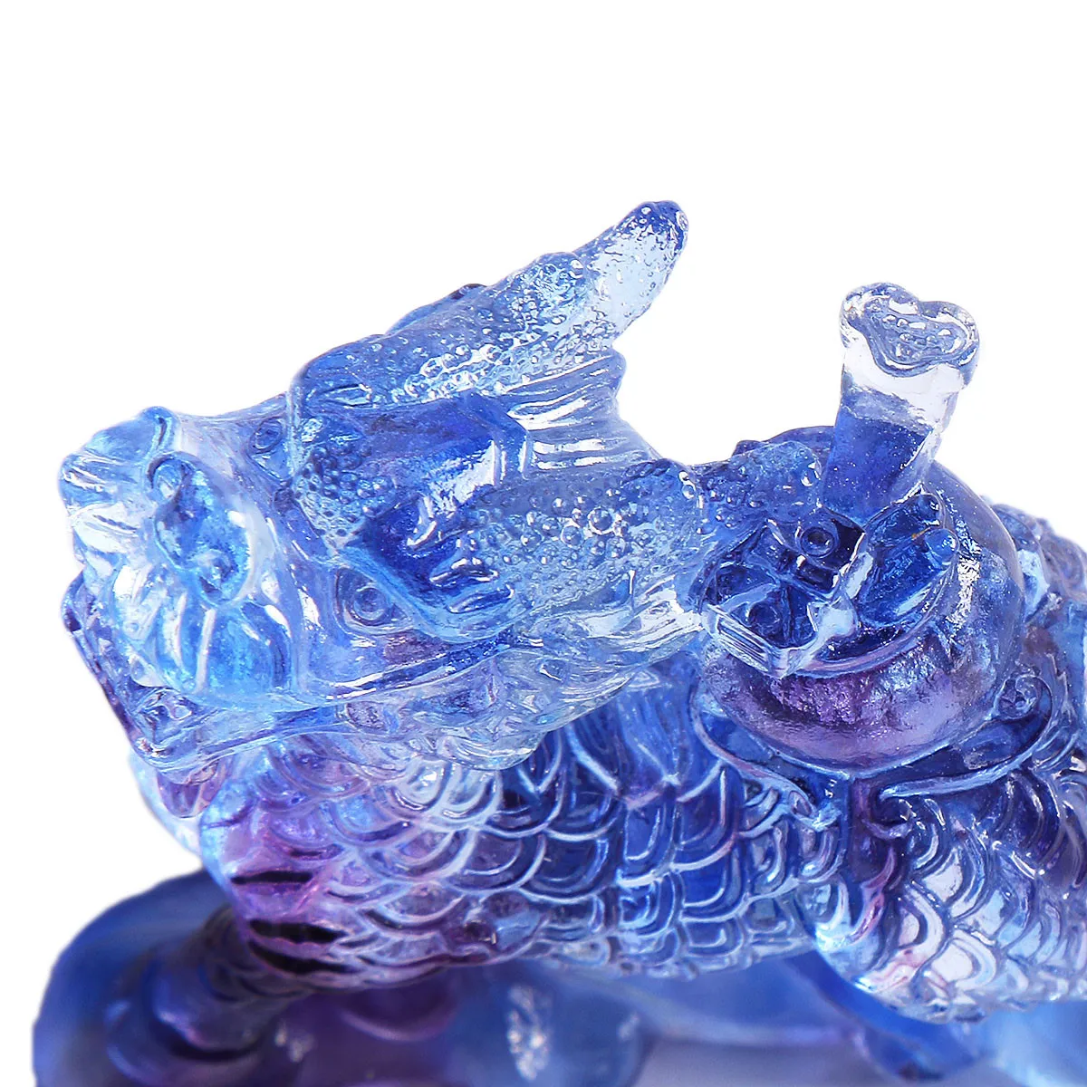 Chinese Liuli Crystal Feng Shui Chi Lin Statue Paperweight Animal Figurines Super Gifts Home Desk Decor Collectible view 5