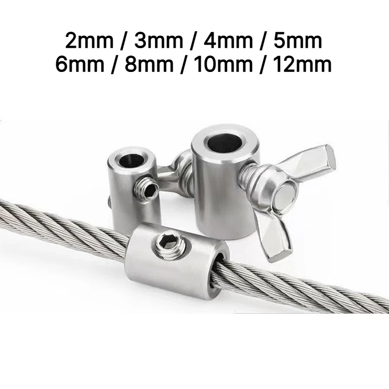 304 stainless steel clips, steel cable connectors for railing and guardrail fixing, metal sleeves and locking buckles