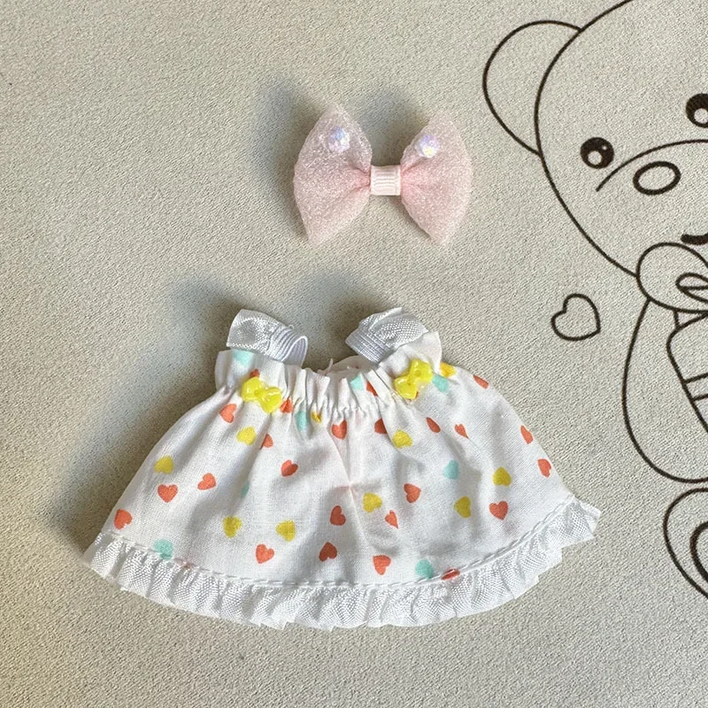 Vêtements de course en peluche avec jupe à bretelles florales, accessoires de tenue, poupées idoles Kpop coréennes, ensemble de vêtements de fête assis, Exo Labubu V1 V2