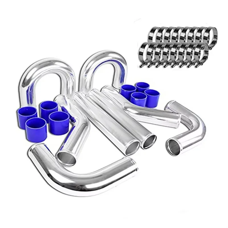 Stainless Steel Polished 2.5 Inch Aluminum Intercooler Pipe Piping DIY Kit