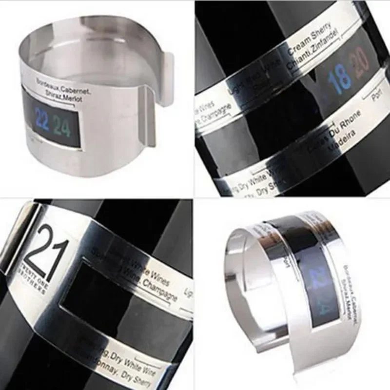 LCD Display Stainless Steel Bottle Wine Thermometer Wine Collar Thermometer Bar Beverage Tool Bottle Snap Thermometer image 3