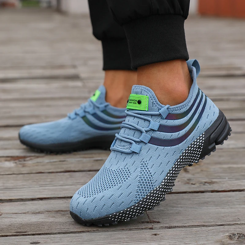 Sneakers for Men Casual Outdoor Comfortable Mesh Hiking Sports Soft Sole Anti Slip Fashion Black Tennis Vulcanized Jogging Shoes