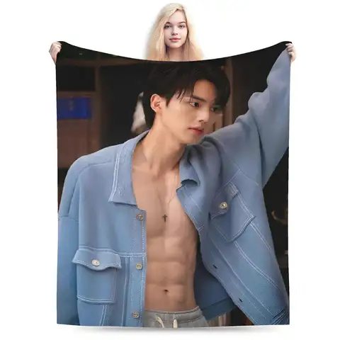 Song Kang Korean Pop  Blankets  Decorative Flannel Throw Blanket For Home Decor Soft Warm Custom Quality Bedspread Birthday Gift