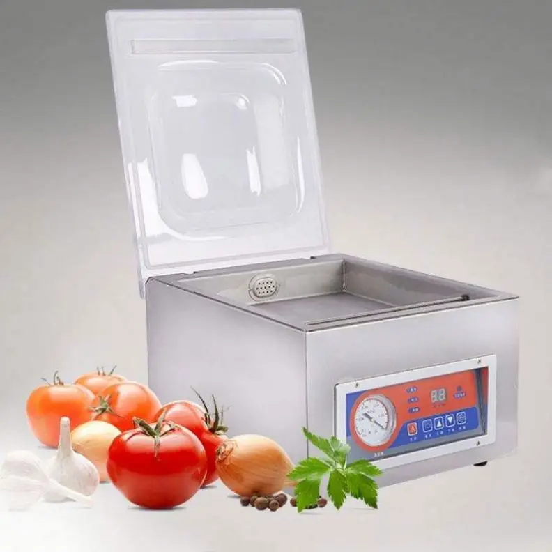 DZ-260 Máquina de sellado al vacío comercial de una sola cámara Envasadora al vacío de alimentos pequeños para uso doméstico y de oficina