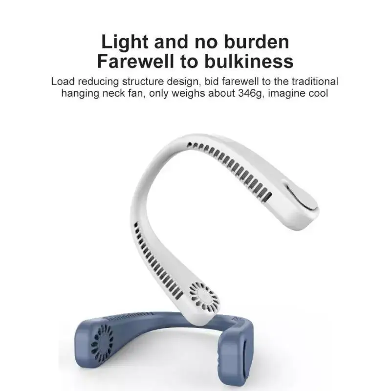 Портативный безлопастный вентилятор для шеи, подвесной Бесщеточный вентилятор для шеи, перезаряжаемый через USB вентилятор, бесшумные спортивные вентиляторы, кондиционер воздуха