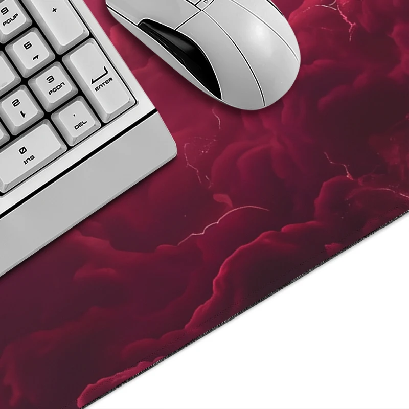 Mouse Pad Red Lightning Clouds Gaming printon demand New HD Mousepad XXL Mouse Mat Natural Rubber Soft Office Laptop Mice Pad