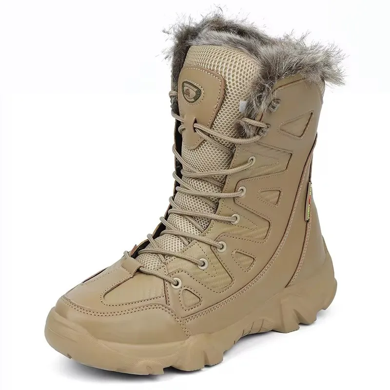 Brand Men's Winter Shoes Waterproof Men's Boots Warm Plush Snow Boots Outdoor Non-slip Hiking Boots Men Work Ankle Boots Size 46