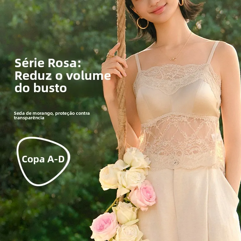 rosa-series-silk-strapless-bra-women's-integrated-chest-pad-push-up-underwear-thin-silk-fabric-pure-color-spring-summer