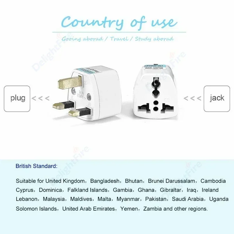 UK Plug Adapter American Australia European AU EU US To UK Travel Adapter American To British Power Socket Type G AC Outlet