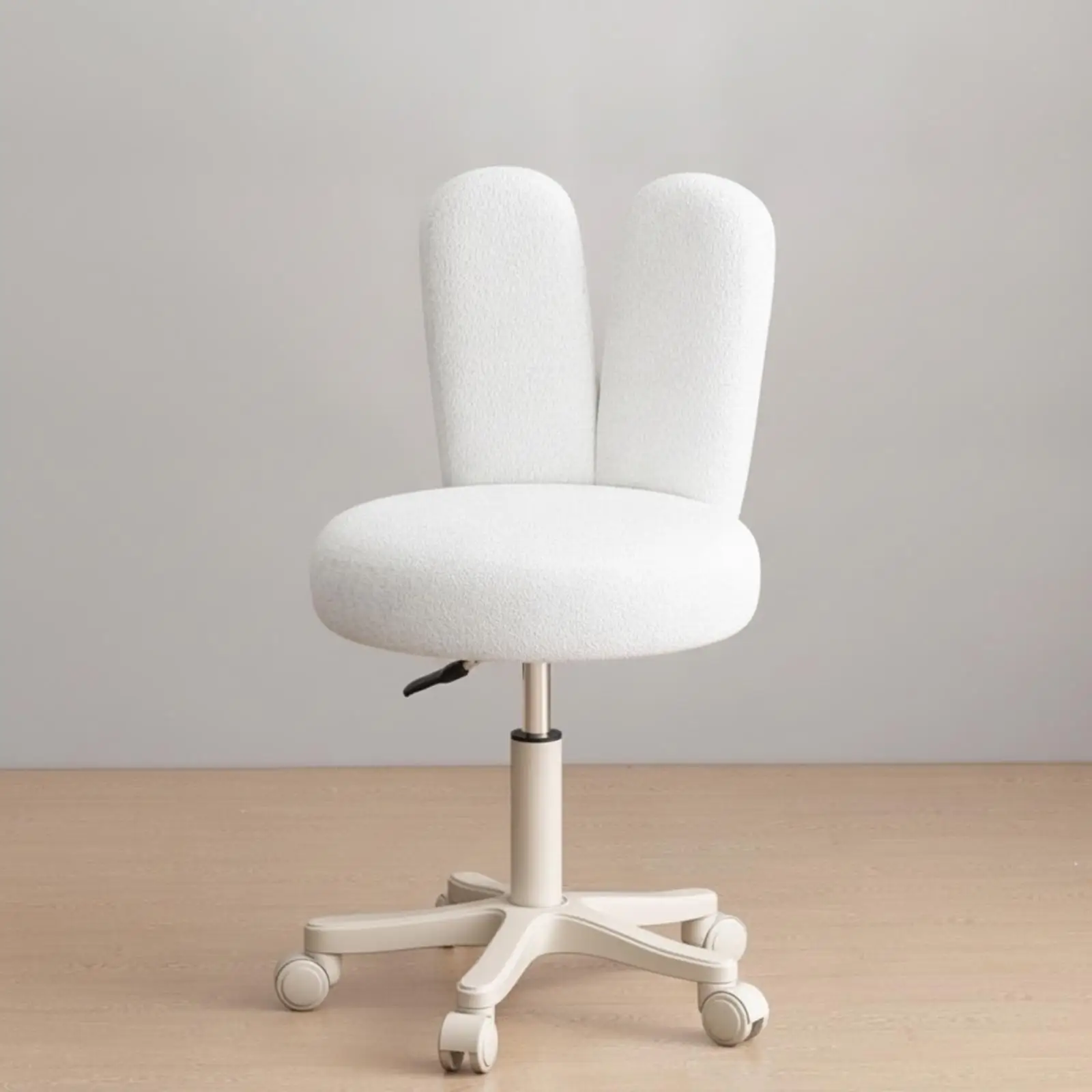 Rolling Stool with Backrest Height Adjustable Swivel Stool with Backrest Upholstered Swivel Chair for Makeup Artists, view 4