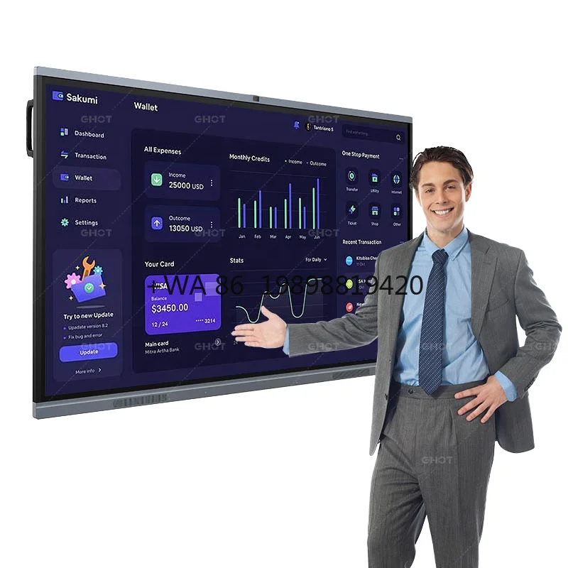 

75 Inch 4K Multi-Touch Smart Interactive Panels Classrooms Offices Enhance Collaboration Interactive Whiteboard