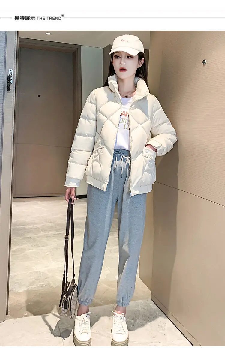 Winter Jacket Women's Stand collar Cotton Warm Coat Korean Loose Ladies Thicken Short Coat Solid Casual Student Jackets Female