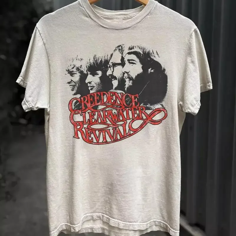 Creedence Clearwater Revival Band Member White T Shirt Full Size S 5XL