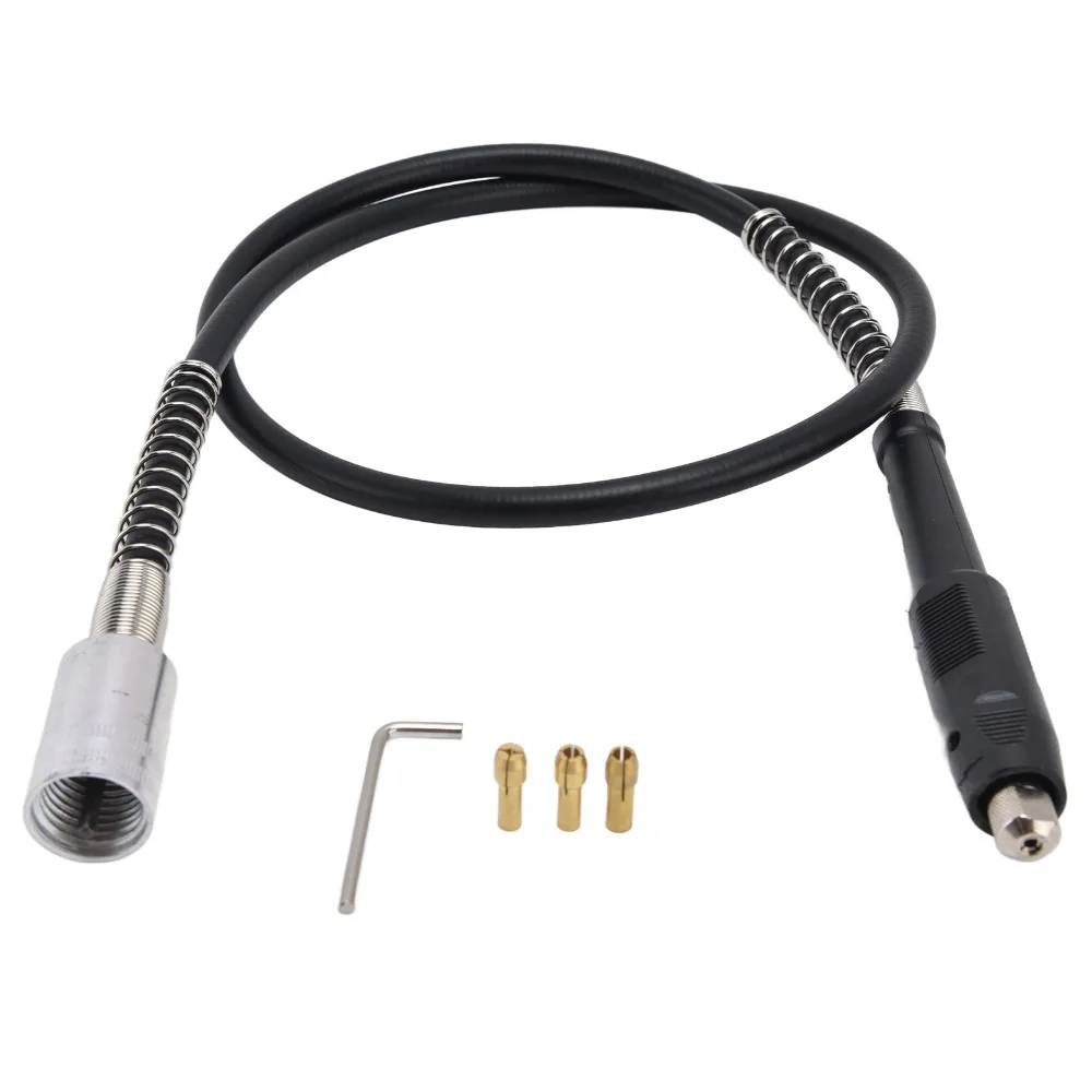 

42-Inch / 107cm Length Flexible Shaft Rotary Tool Attachment Rubber 0.3-6.5mm Chuck Clamping Range Power Drill Extension Cord