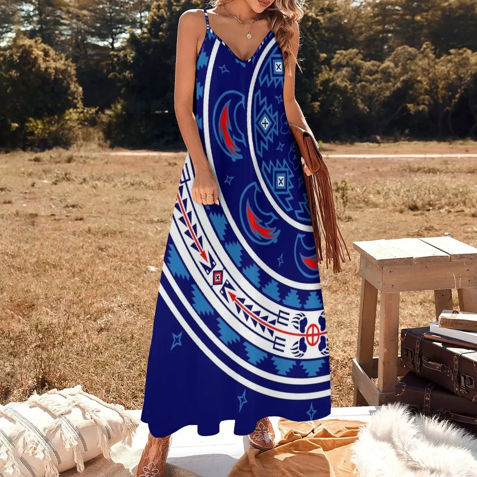 Bear Spirit Blue Sleeveless Dress women's clothing trend 2024 Aesthetic clothing Dress