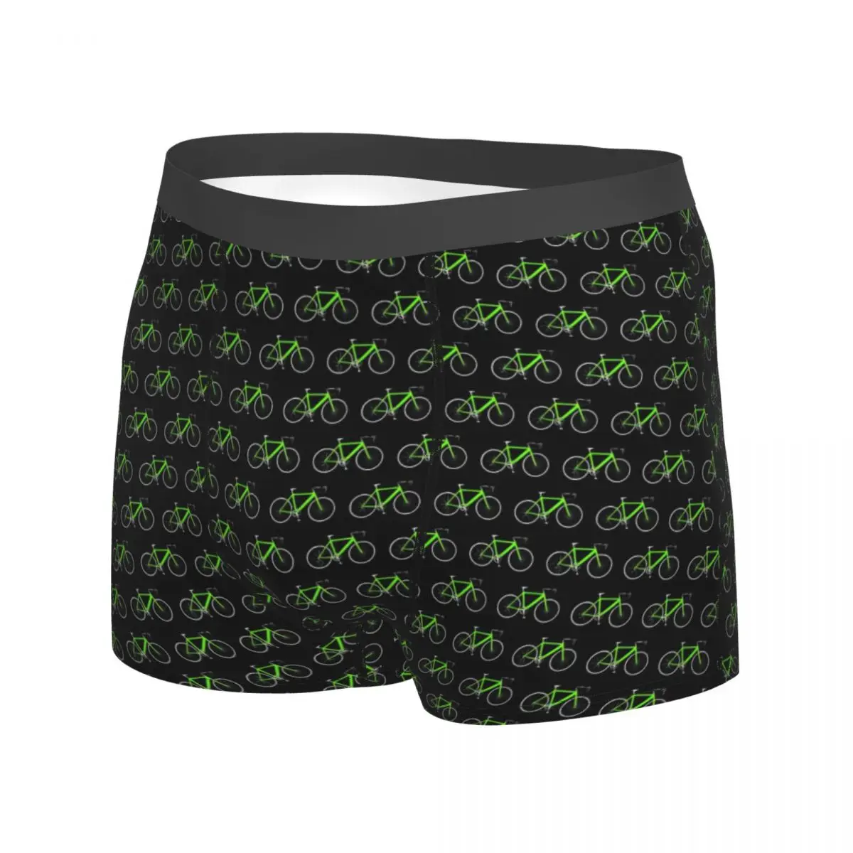 Retro Bicycles Underwear Neon Green Bikes Pouch Hot Boxer Shorts Printing Shorts Briefs Funny Male Underpants Plus Size