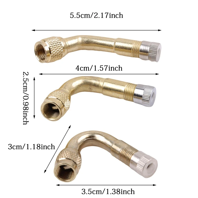 45/90 Degree Angle Brass Auto Air Tyre Valve Extender Auto Motorcycle Valve Adaptor Tyre Inflatable Tube Extension Adapter