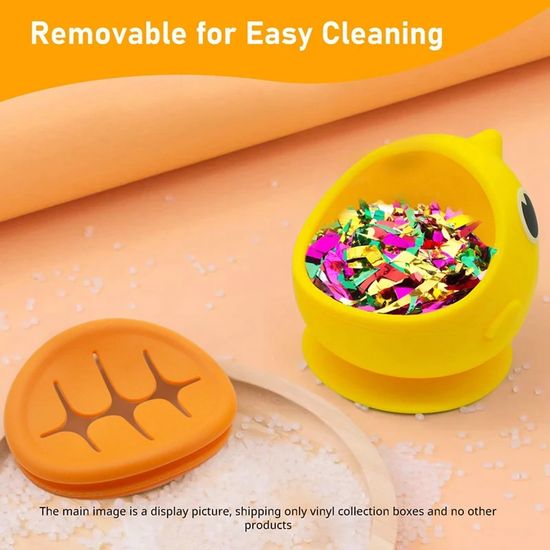 Detachable Large Capacity Suctioned Vinyl Weeding Scrap Collector,Weeding Vinyl Tool,Vinyl Collection Box Easy To Use Yellow