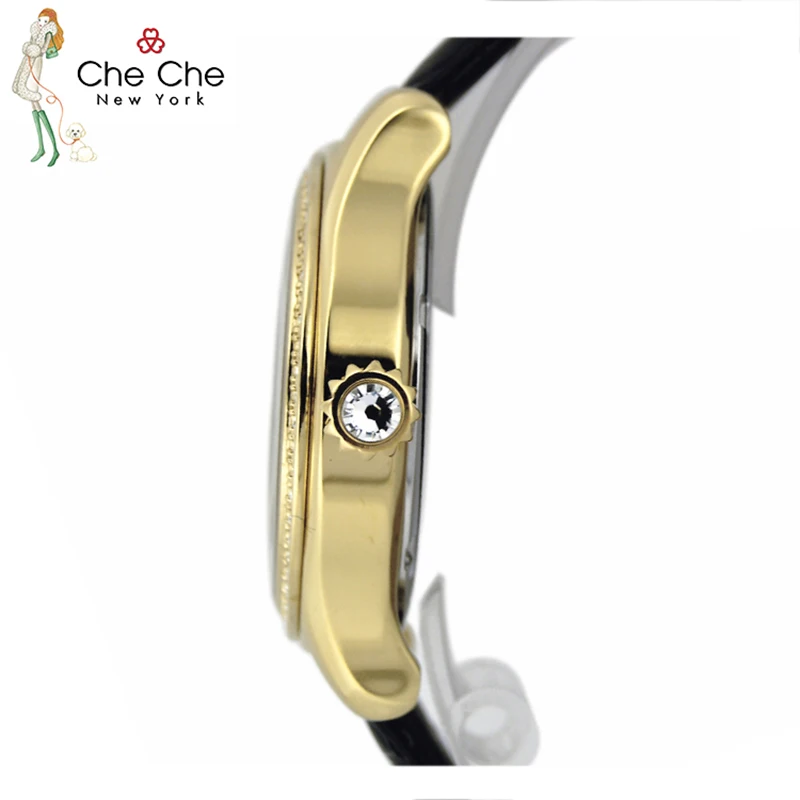 CHE CHE CC0016-B Women Watch leather strap light luxury spirit cat retro diamond dial quartz Women's watches