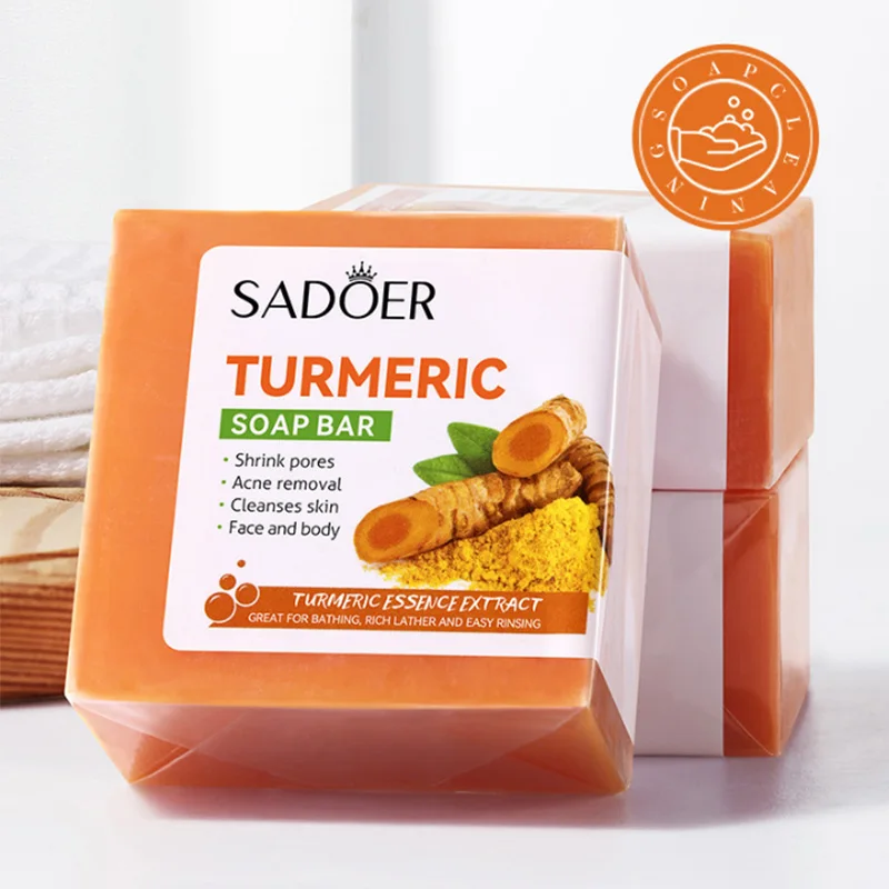 Hand Made Turmeric Soap Cleans Body Moisturize Tender Skin Care Product Brightens Whiten Melanin Under Armpit Leg Serum Oil Soap