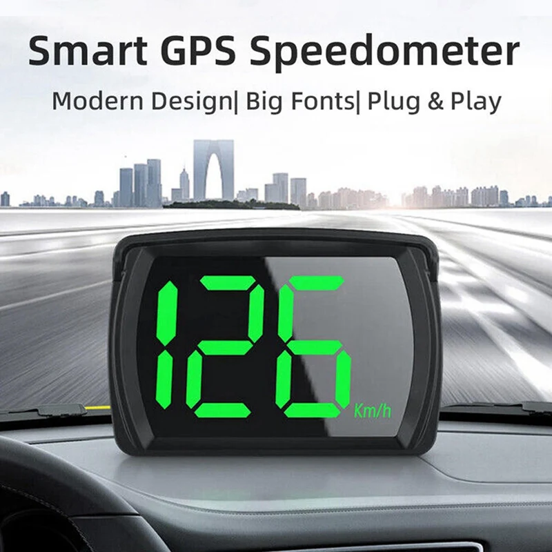 Universal Digital GPS Speedometer KMH Reminder Meter HD LCD Display Plug And Play Big Font For All Vehicle