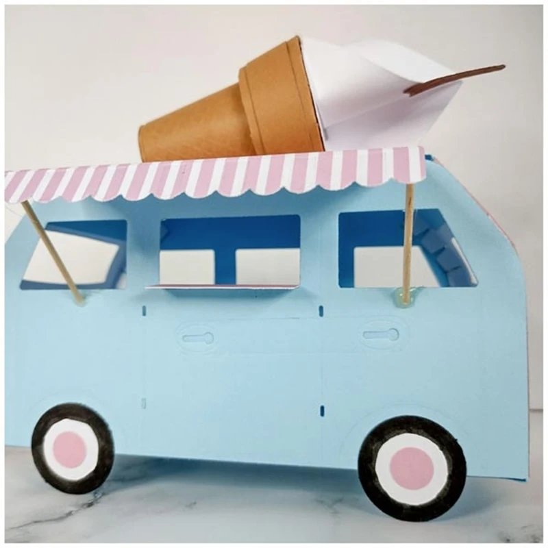 New 2021 Christmas Classic Campervan Gift Box Pocket Metal Cutting Dies Set Scrapbooking Embossing Frame Card Craft Easter stamp
