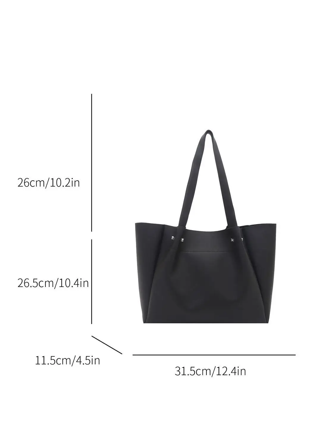 Large Capacity Tote Bag Women's New Retro Versatile College Student Texture Class Travel Commuting PU Bag