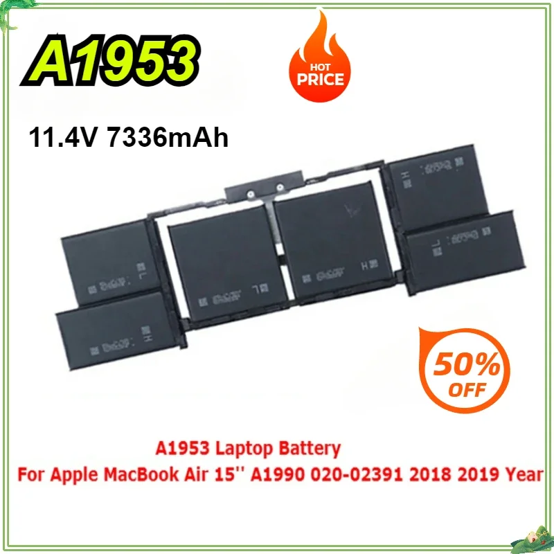 New A1953 Laptop Battery for Apple MacBook Air 15'' A1990 020-02391 2018 2019 Year 11.4V 7336mAh Macbook Air Battery