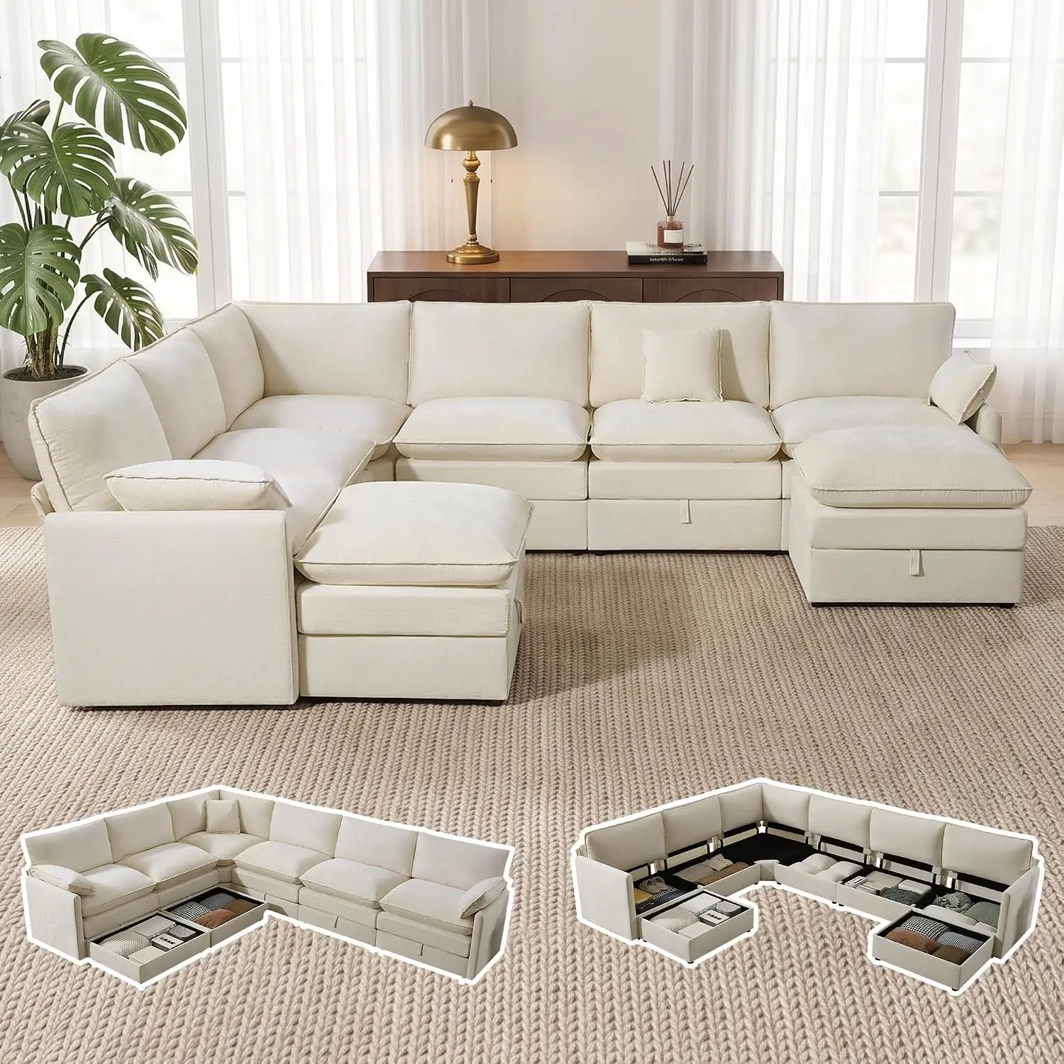 Modular Sofa with Storage, 135