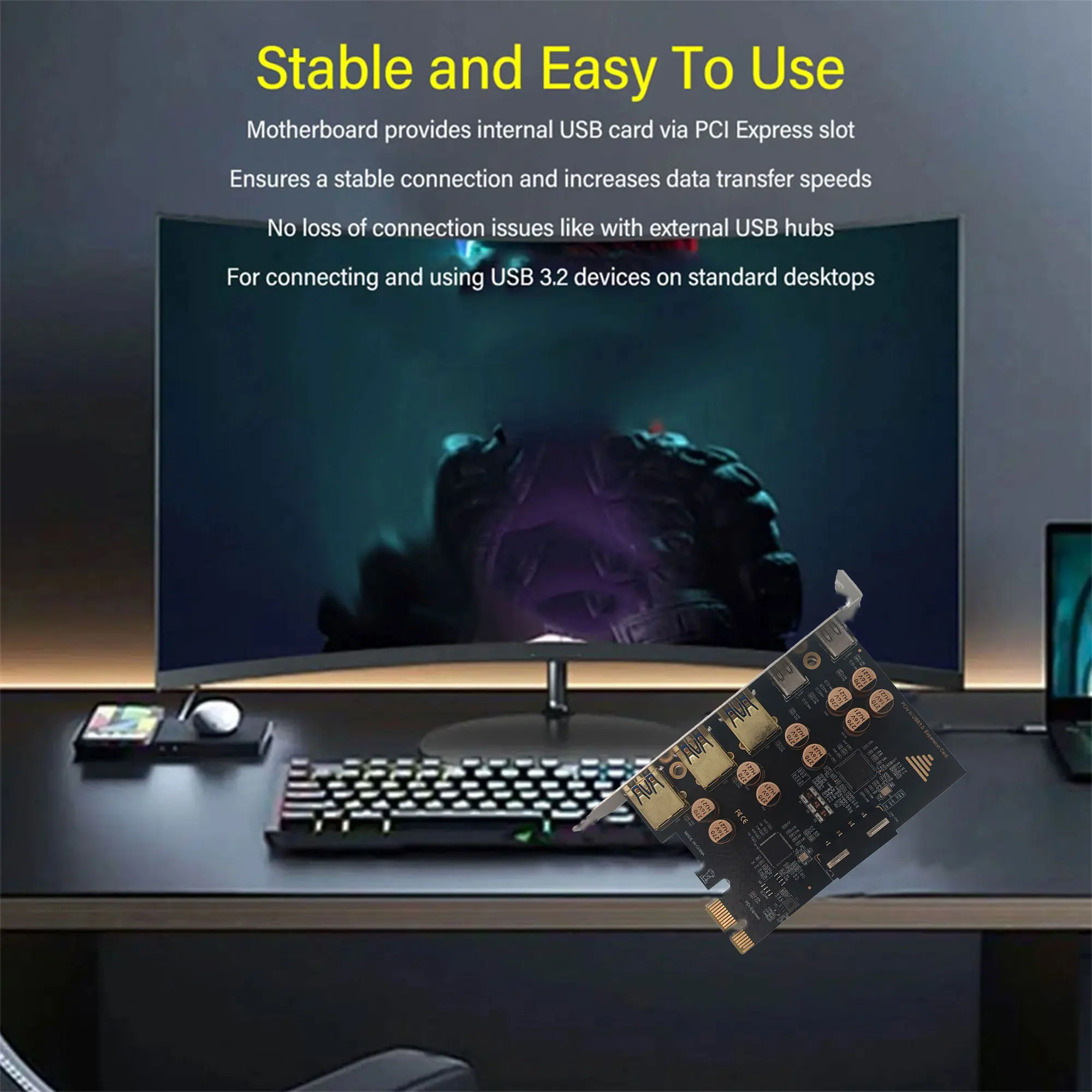 

PCI E USB 3 Adapter Multiplier USB3 3.1 Controller Riser Cards Type C USB 3.2 Gen1 PCIE Card Hub USB 3.0 PCI Express Board PCI-E