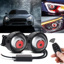 3 inch Devil's Eye LED Car Dynamic Lights 12V 24V With Remote Control Eyes Retrofit Kits Headlight Assembly Auto Accessories
