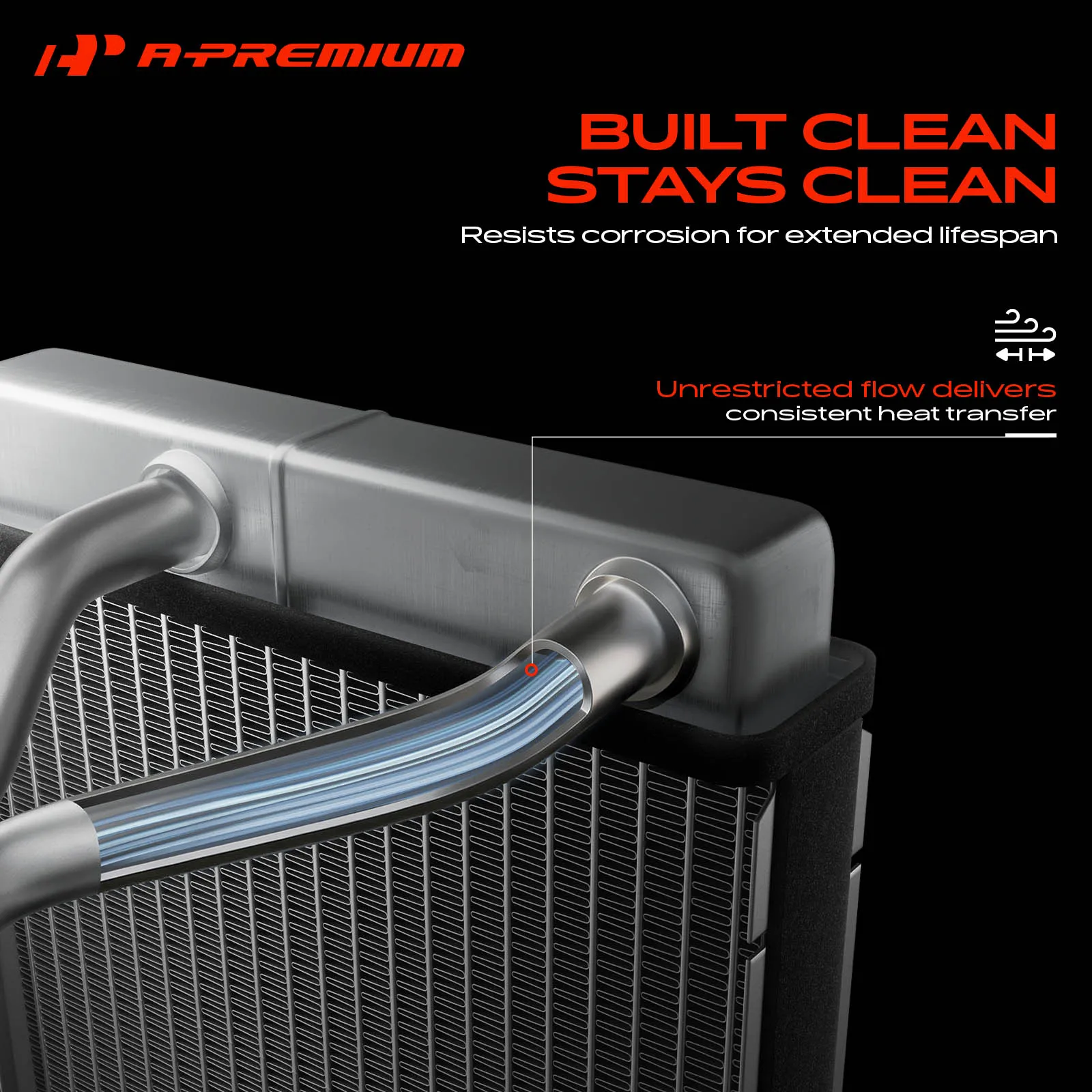 A-Premium Rear HVAC Heater Core for Pontiac Montana 1999-2004 Trans Sport 1997-1999 Chevrolet Venture 1997-2005