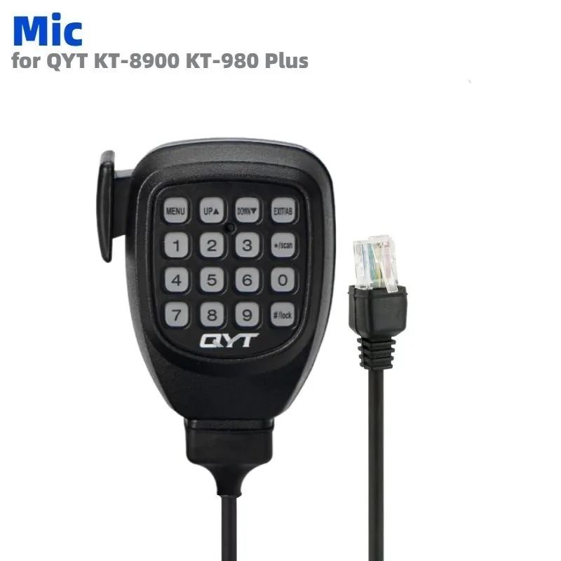 DTMF Speaker Microphone 8-Pin Handheld Mic with Backlit Keypad for QYT KT-8900 KT-8900D KT-980 Plus KT-780Plus KT-5800 Radio