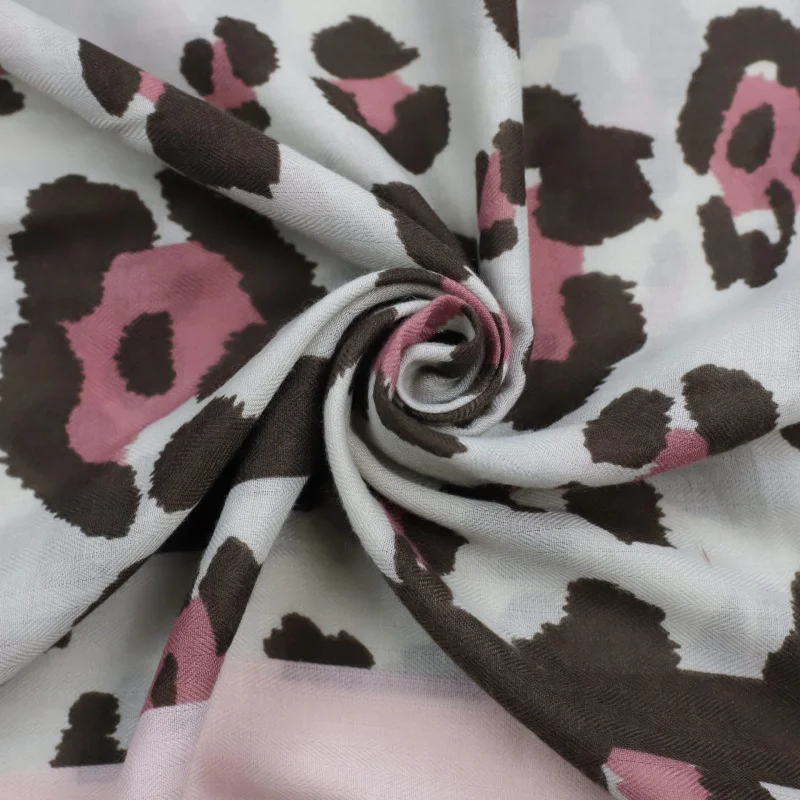 

Заводская распродажа, розовый шарф в горизонтальную полоску с леопардовым принтом, женский длинный шарф с узором «елочка», весна-лето, шрам