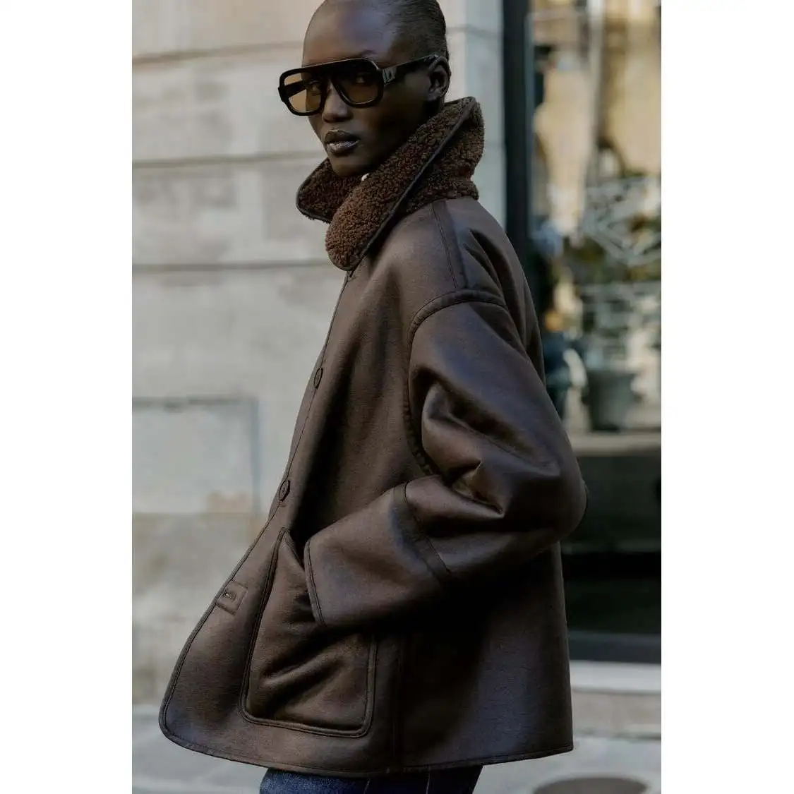 ملابس خارجية غير رسمية على الوجهين للنساء Faion ZR Sle متعددة الاستخدامات لخريف وشتاء وصل حديثًا 3037 ملابس خروج من ألياف البوليستر #3