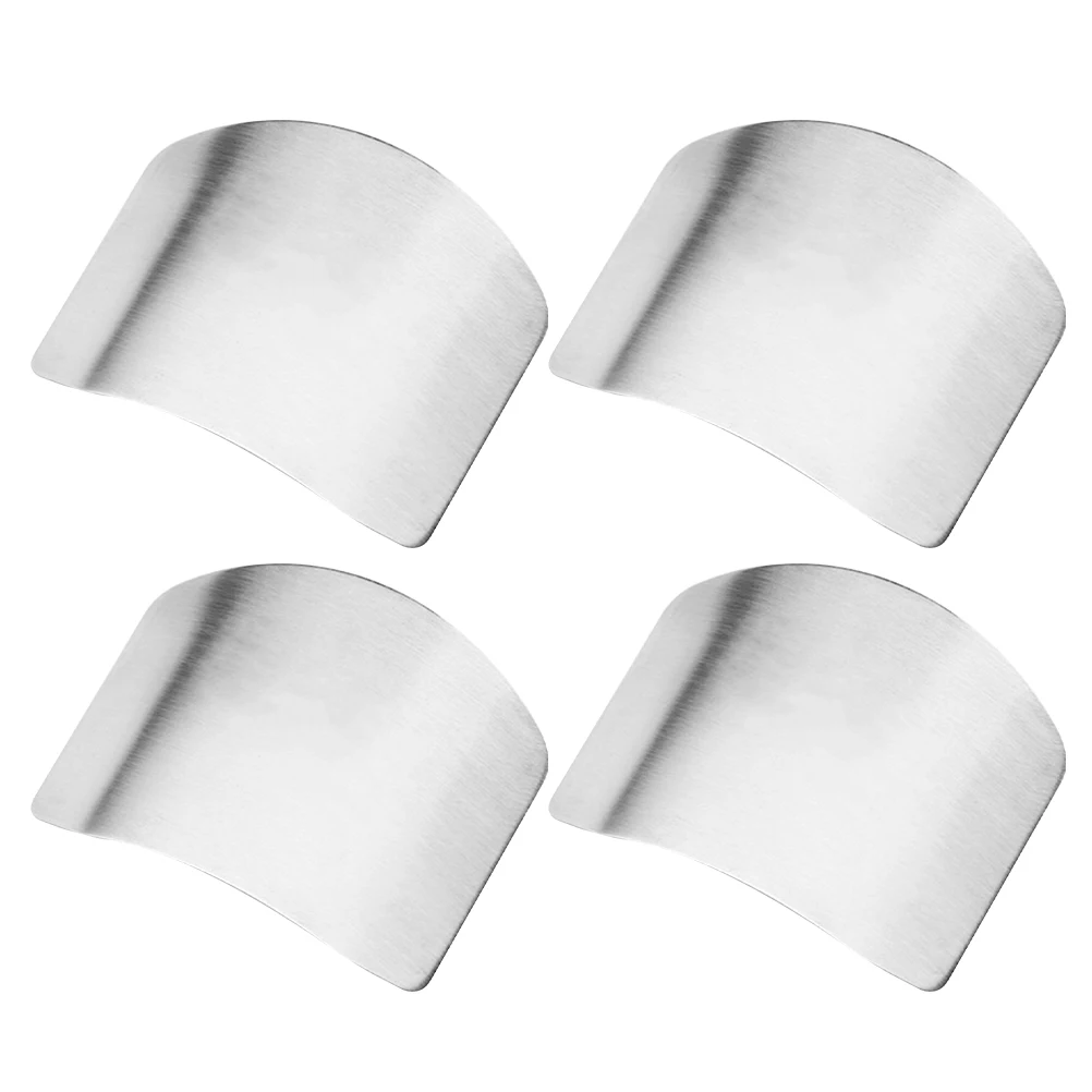 

4 Pcs Finger Guard Lightweight 304 Stainless Steel Anti Rust Protector for Slicing Dicing Foods Safety Kitchen Tool