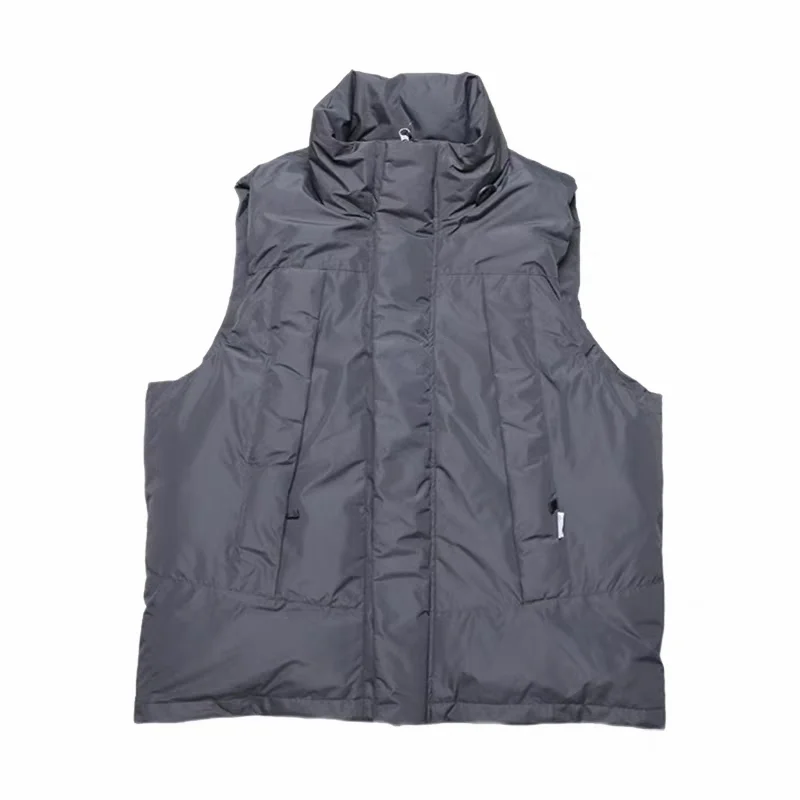 

PIER39 New Top Solid Color Stand Up Collar with Multiple Pockets Japanese Waterproof Outdoor Down Vest for Men