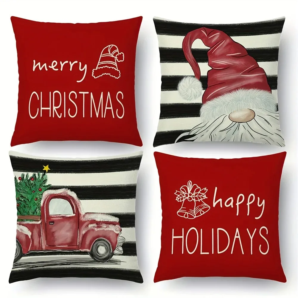 

Festive Christmas & Holiday Pillows: Merry Christmas, Santa, Red Truck, Happy Holidays