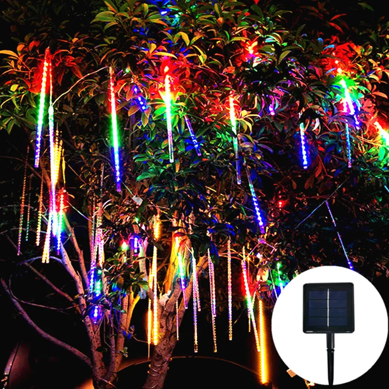 Solar Led Meteorenregen String Lights Waterdichte Straatverlichting Slingers Voor Outdoor Bruiloft Tuin Patio Lichten Kerst Decor