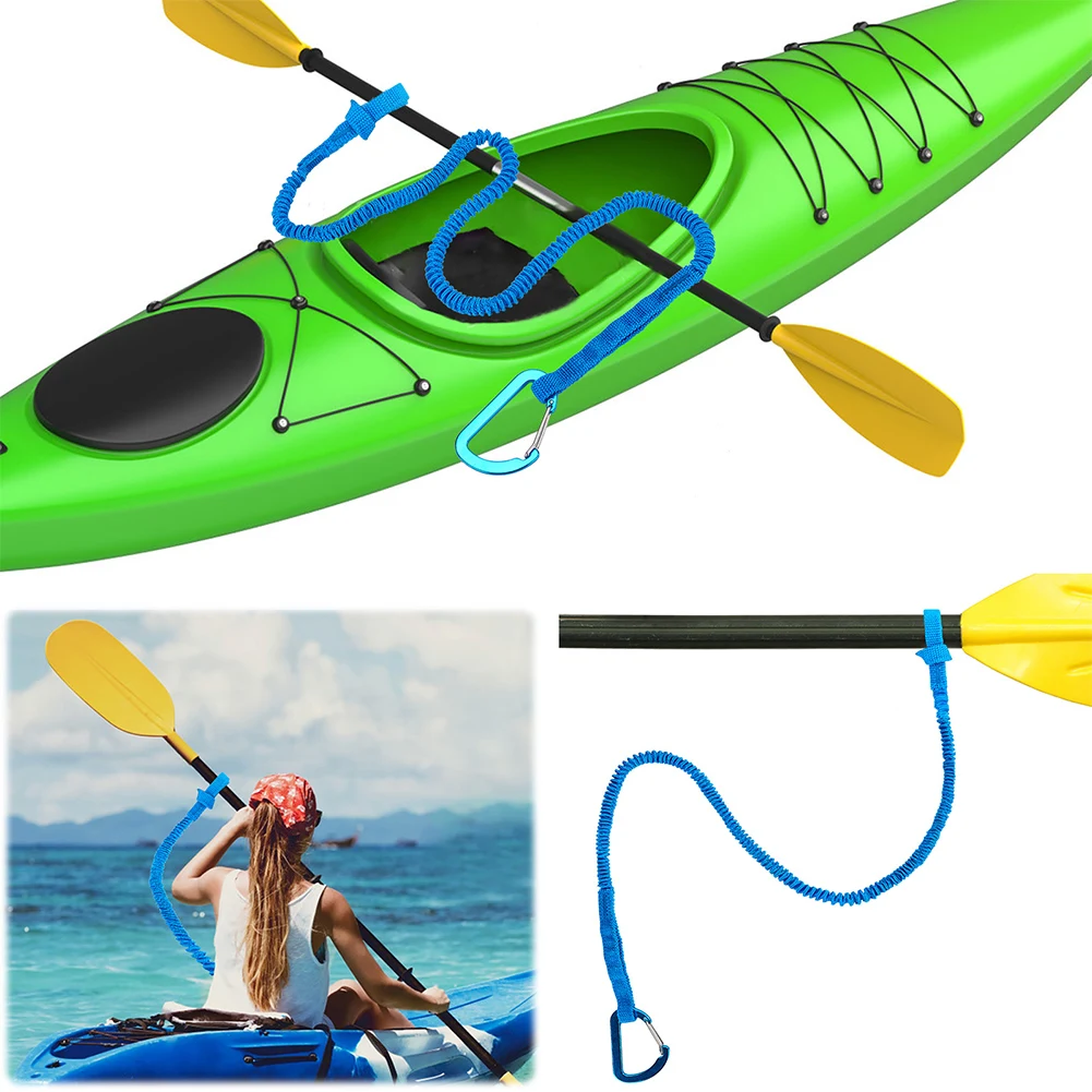 Kayak Paddle Leash Adjustable Kayak Paddle Lanyard Rope Stretchable Coiled Lanyard Leash for Kayak Paddles Canoe Oars