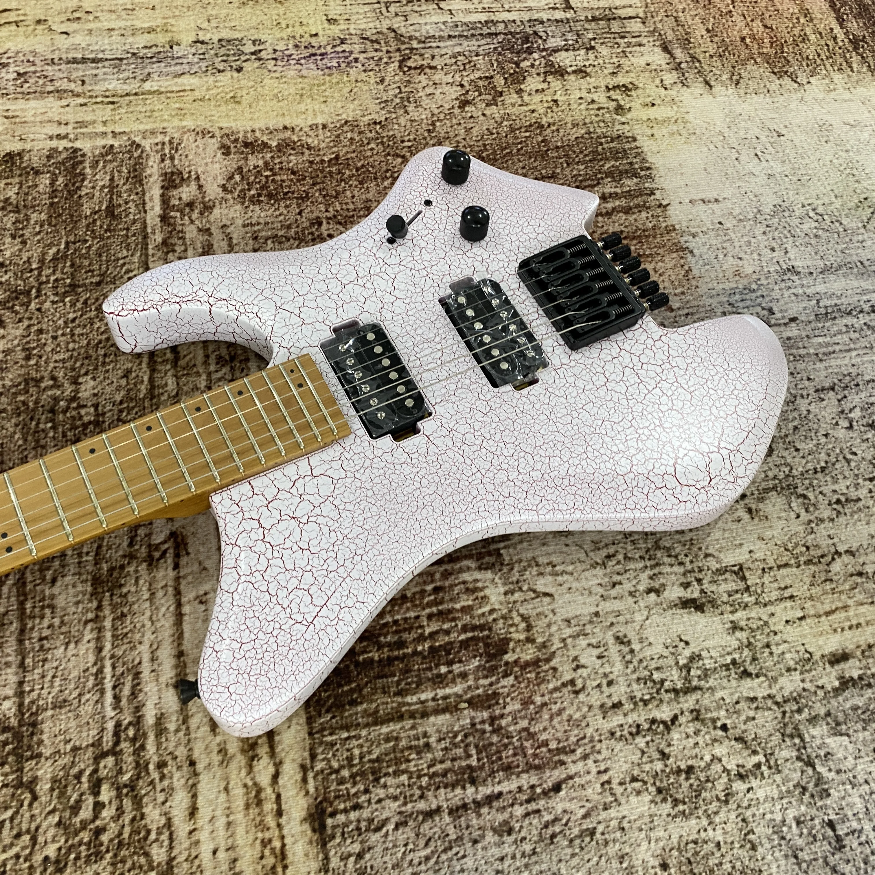 바이서스 헤드리스 기타, 베이스우드 바디, 메이플 지판, 24프렛, 6현, 경량 여행용 기타, HH 픽업