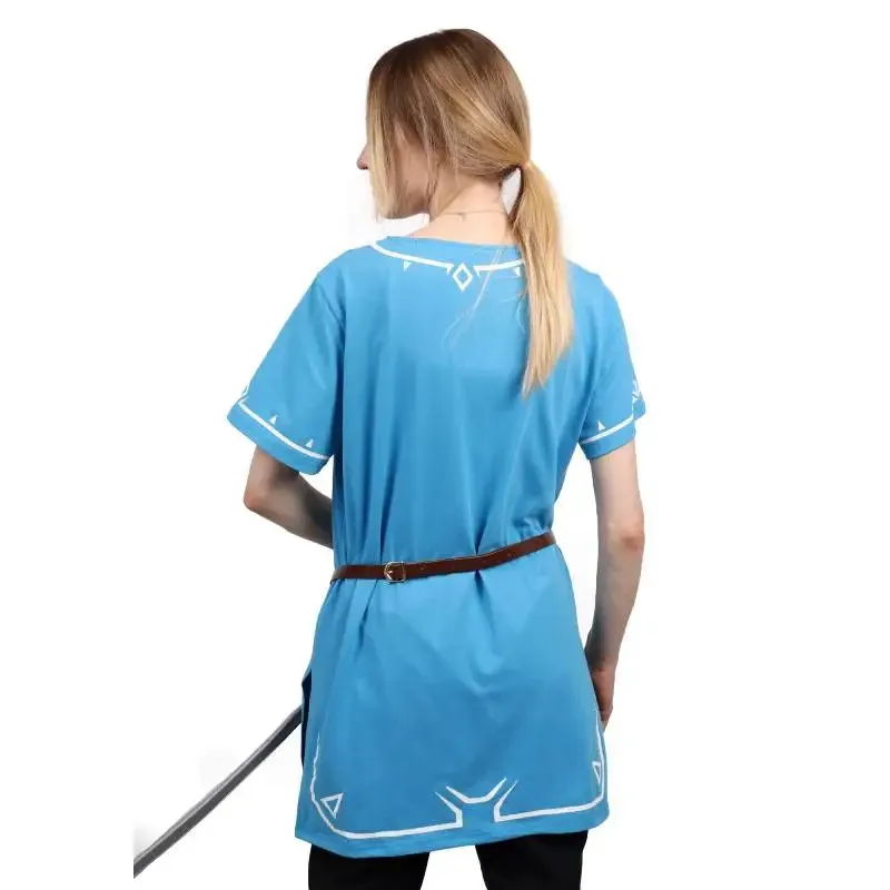 DAZCOS เกมอะนิเมะเสื้อคอสเพลย์เครื่องแต่งกาย Carnival ฮาโลวีนเครื่องแต่งกายผู้ใหญ่ผู้หญิง Hero Tunic Link คอสเพลย์เสื้อสีฟ้าชุด